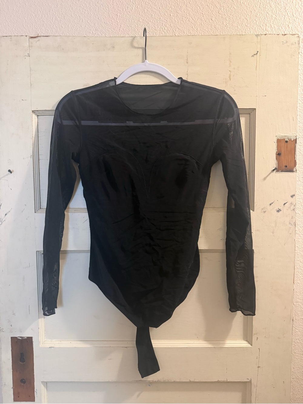 Popilush Black Mesh Corset Bodysuit – Size Small